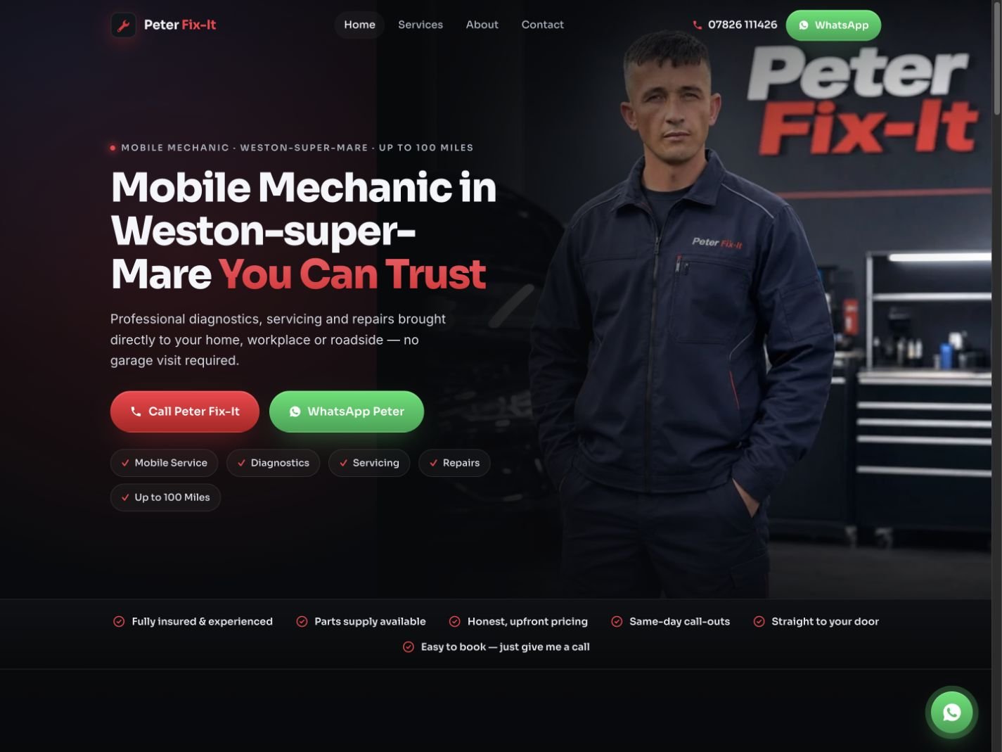 Peter Fix-It mobile mechanic website